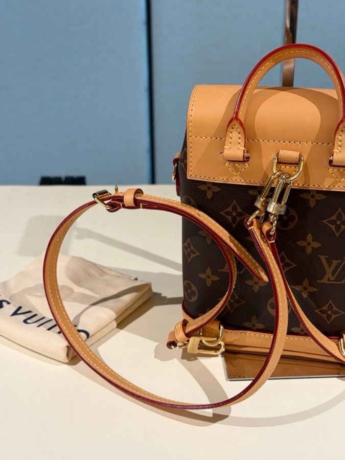 LV路易威登 Soho Mini 迷你雙肩包 老花帆布手提包雙肩包-8