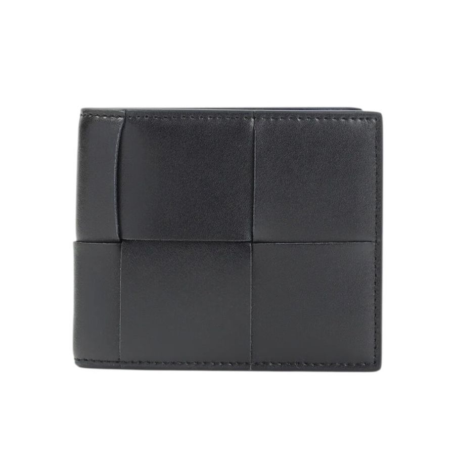 【BOTTEGA VENETA 寶緹嘉】BV Cassette Bifold 雙色 牛皮 經典大編織 短夾 卡夾 皮夾 夜色 藍色 743004-0