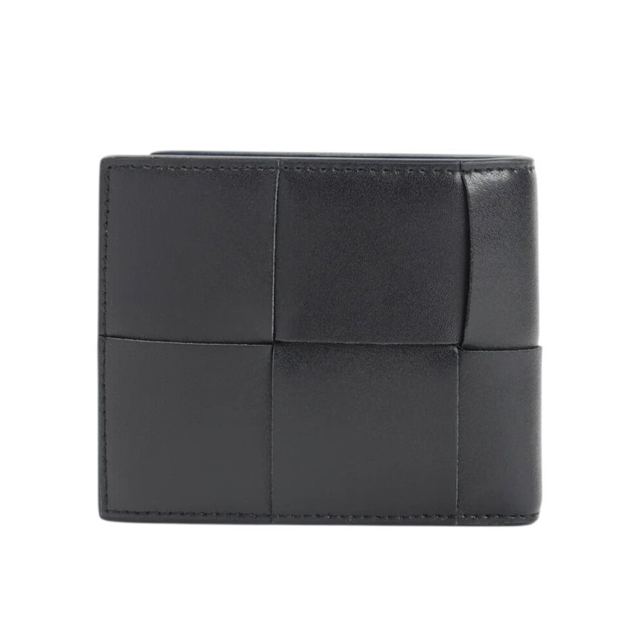【BOTTEGA VENETA 寶緹嘉】BV Cassette Bifold 雙色 牛皮 經典大編織 短夾 卡夾 皮夾 夜色 藍色 743004-3