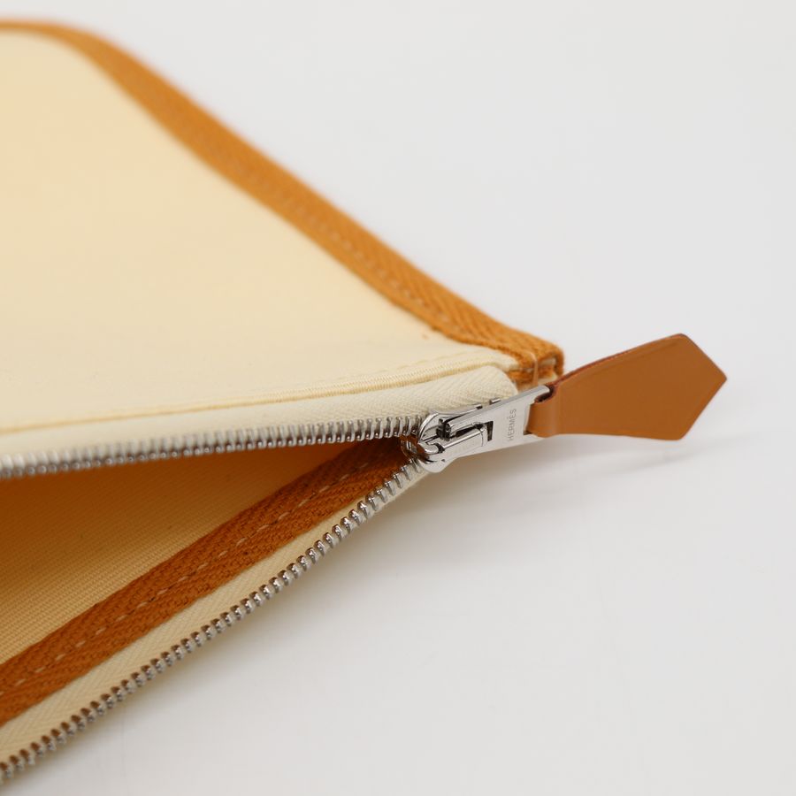 Hermes Herbag Zip 31 鵝黃/棕 拚色 銀扣外縫包邊 D刻-18
