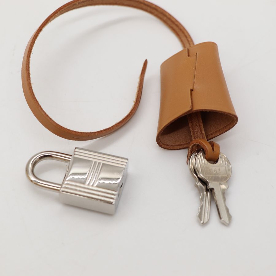 Hermes Herbag Zip 31 鵝黃/棕 拚色 銀扣外縫包邊 D刻-20