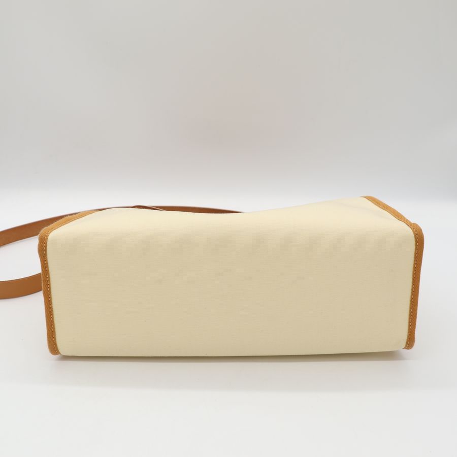 Hermes Herbag Zip 31 鵝黃/棕 拚色 銀扣外縫包邊 D刻-21