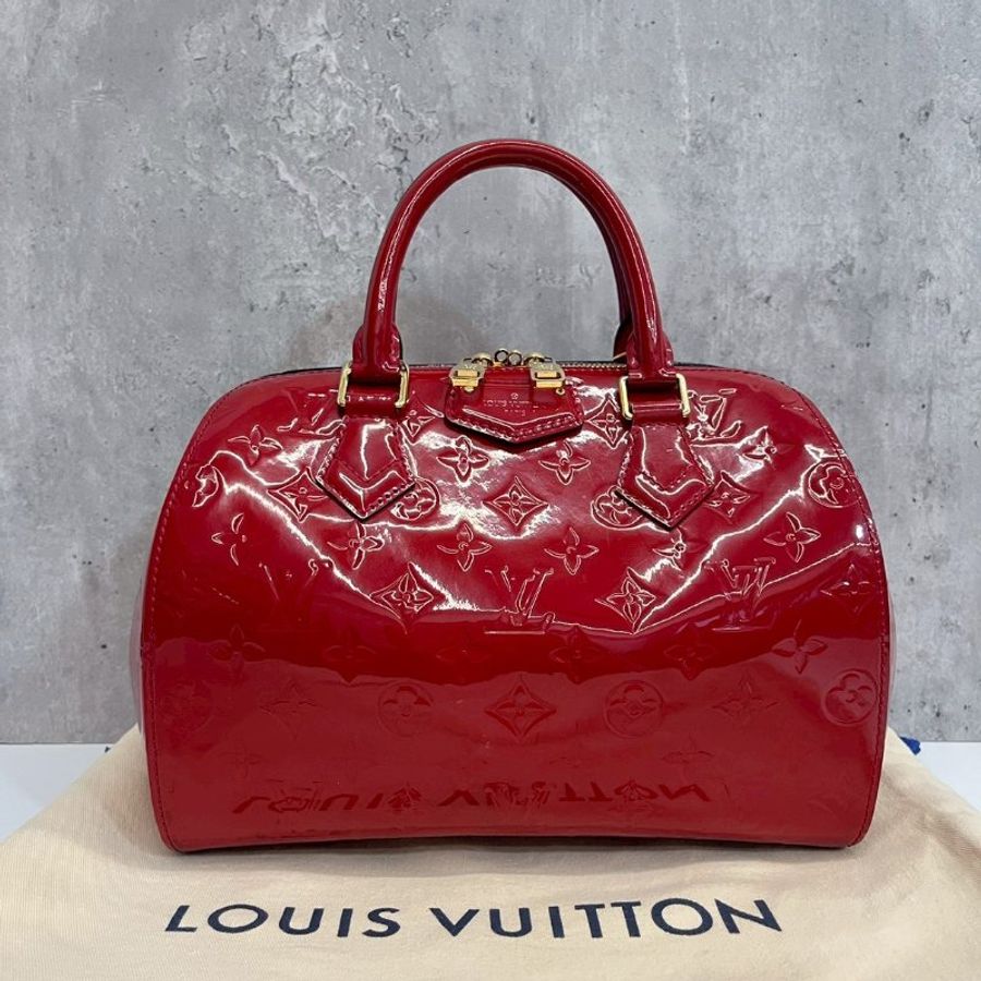 Louis Vuitton 紅色漆皮波士頓包-0
