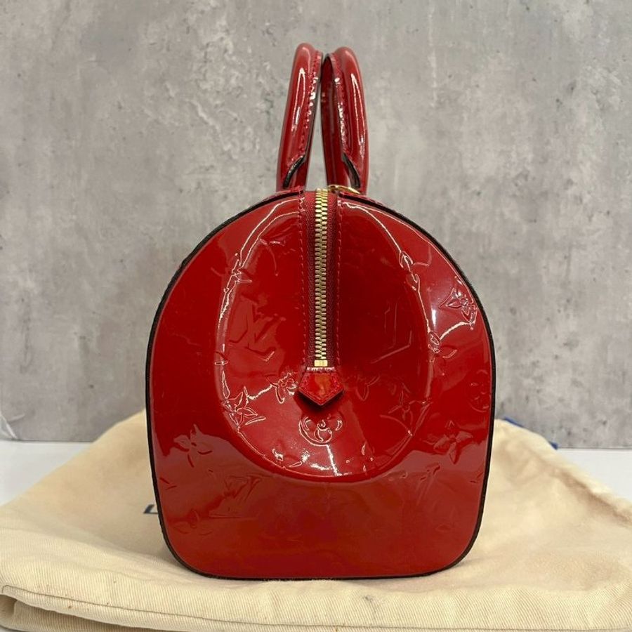 Louis Vuitton 紅色漆皮波士頓包-4
