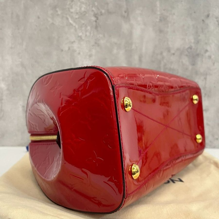 Louis Vuitton 紅色漆皮波士頓包-6