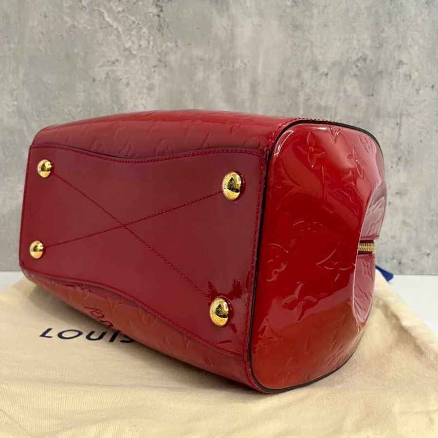 Louis Vuitton 紅色漆皮波士頓包-7