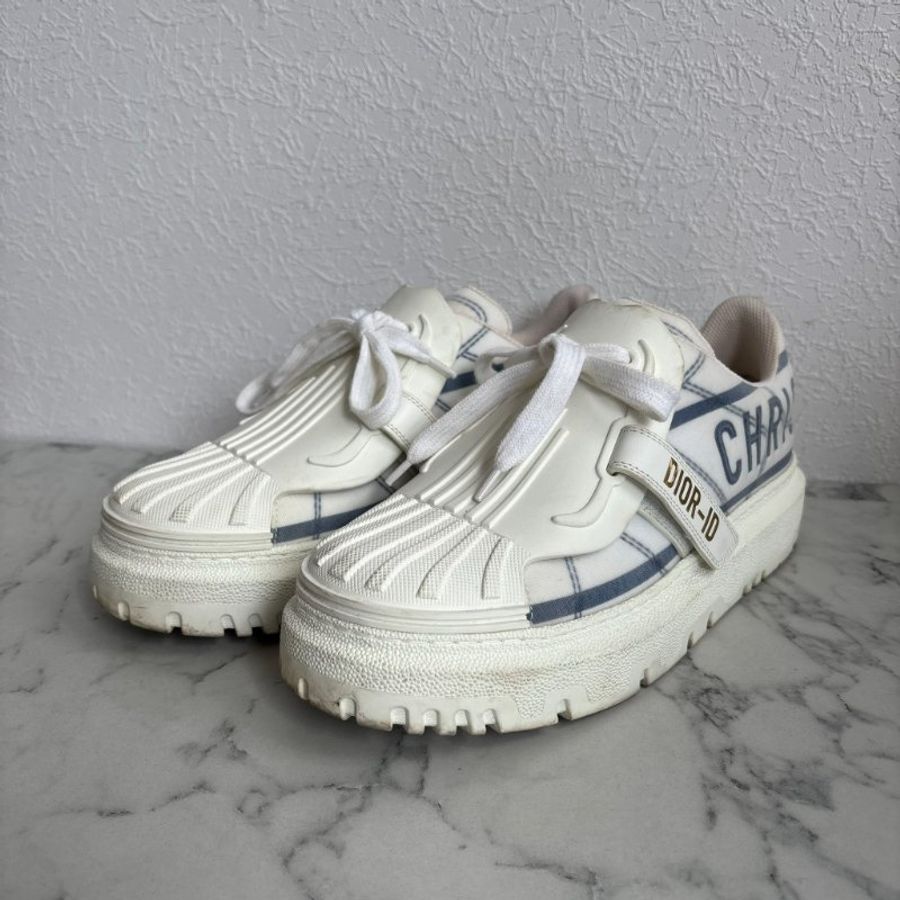 ✨超美款式 DIOR 白底貝殼頭藍LOGO休閒鞋 38.5-0