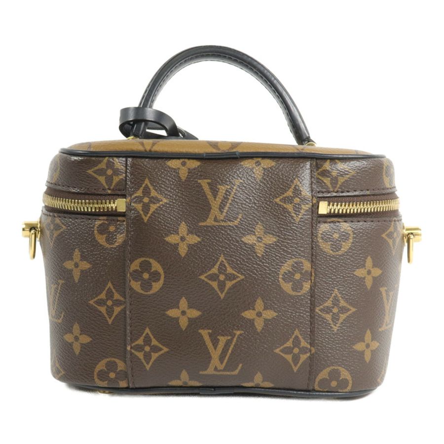 LOUIS VUITTON Monogram/Monogram Reverse Vanity PM手挽肩背兩用袋棕色-1