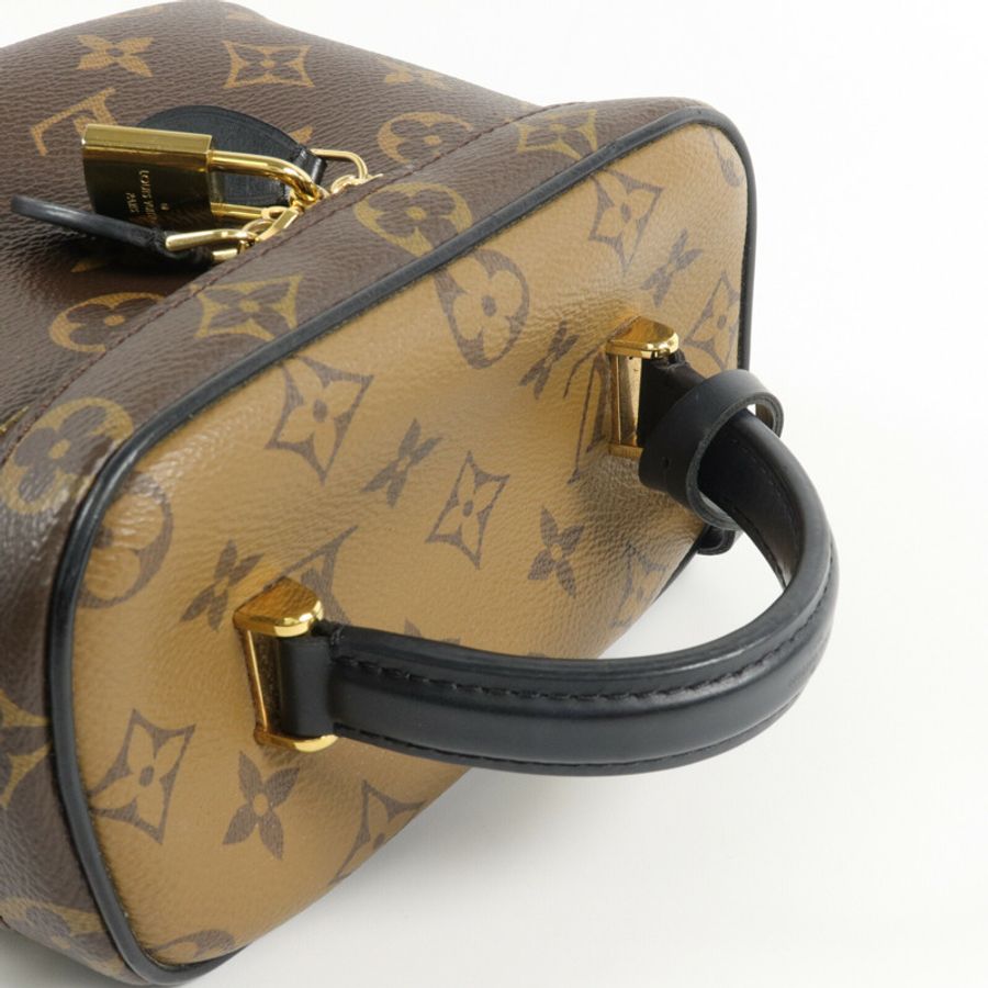 LOUIS VUITTON Monogram/Monogram Reverse Vanity PM手挽肩背兩用袋棕色-7