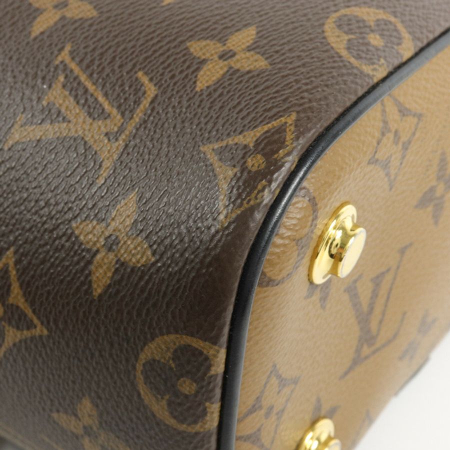 LOUIS VUITTON Monogram/Monogram Reverse Vanity PM手挽肩背兩用袋棕色-12