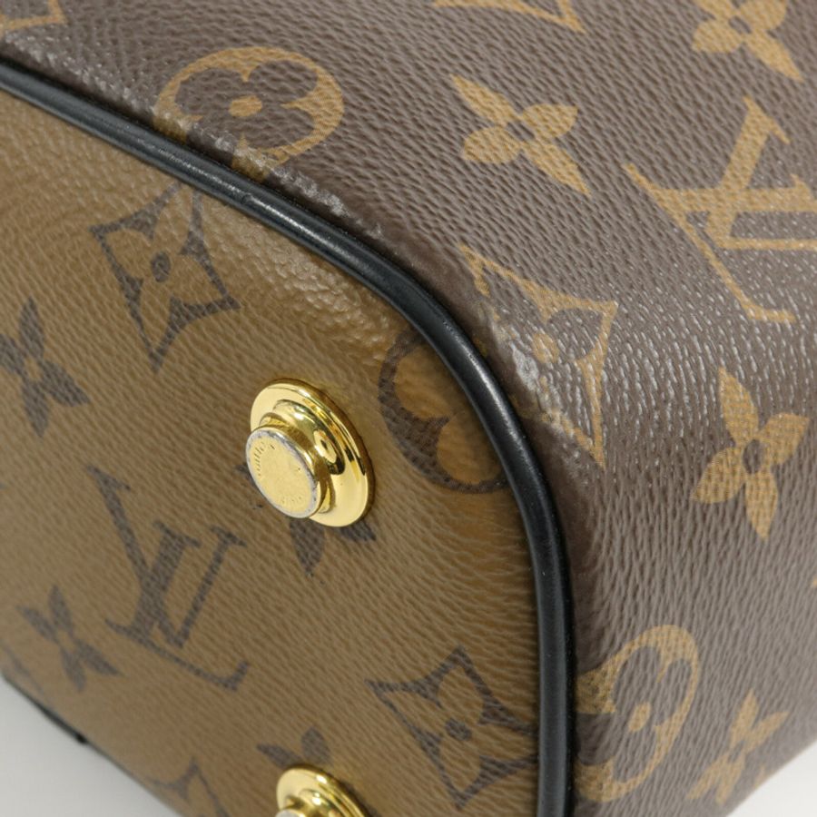 LOUIS VUITTON Monogram/Monogram Reverse Vanity PM手挽肩背兩用袋棕色-13