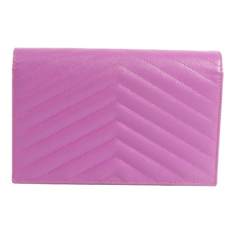SAINT LAURENT 牛皮皮革Cassandra Envelope Chain Wallet-1