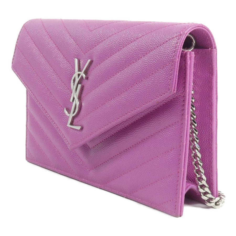 SAINT LAURENT 牛皮皮革Cassandra Envelope Chain Wallet-2
