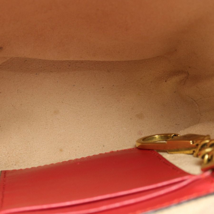 GUCCI 牛皮皮革GG Marmont Mini Bucket鏈帶肩背袋-12