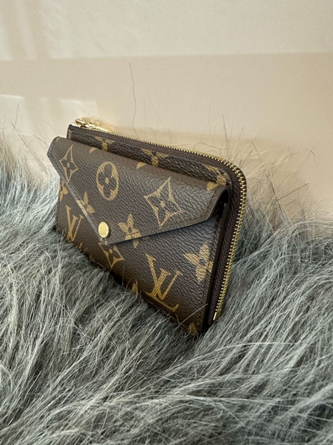 LV 原花金釦前釦後L拉Recto Verso3卡零錢卡片包M69431-3