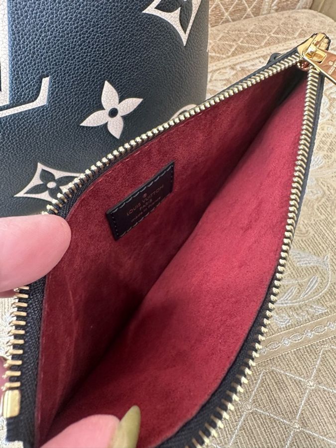 LV 黑拼米白牛皮金釦NeoNoe MM手提肩斜背水桶包M45497-15