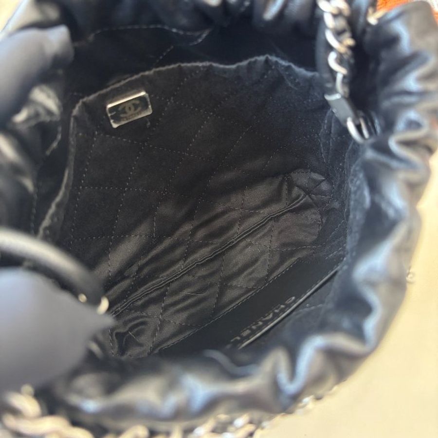 近新品 香奈兒/Chanel 黑銀迷你22Bag 芯片款-8