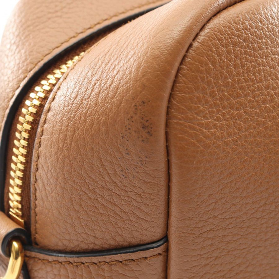 PRADA VITTELO PHENIX 肩挎斜背包 1BB108 棕色皮革 二手 女士-6