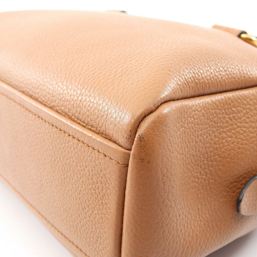 PRADA VITTELO PHENIX 肩挎斜背包 1BB108 棕色皮革 二手 女士-8
