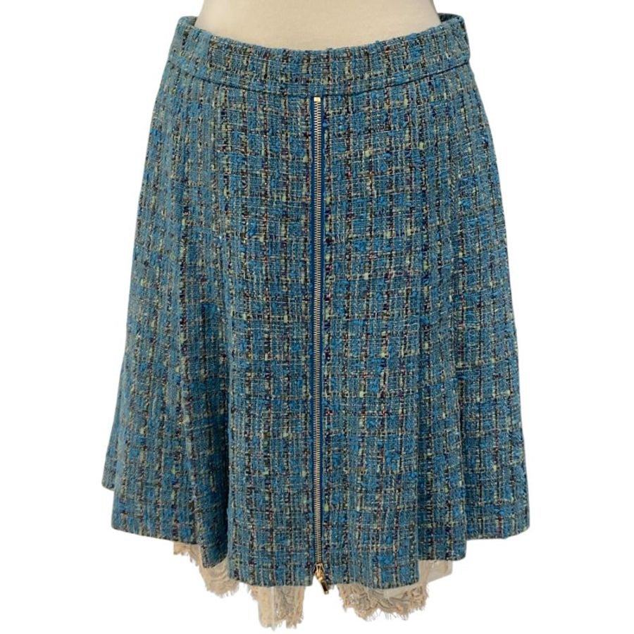 CHANEL 香奈兒 2017 春夏系列 SPRING SUMMER 2017 COLLECTION PLEATED SKIRT 粗呢普里切褶皺裙 藍色-2