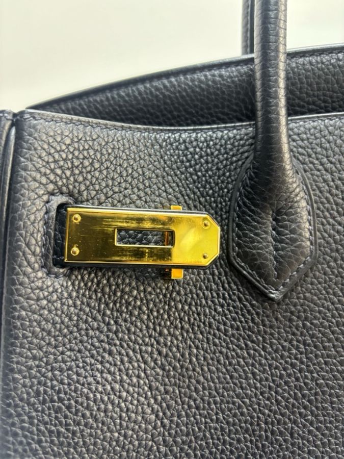 愛馬仕 Birkin 30 午夜藍 Togo 皮 金扣 U 刻印。-16