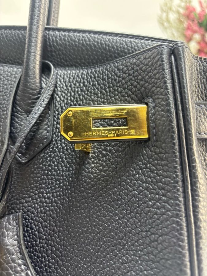 愛馬仕 Birkin 30 午夜藍 Togo 皮 金扣 U 刻印。-17
