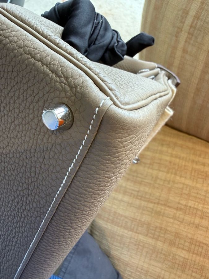 愛馬仕 Hermès Kelly 25 大象灰(Etoupe),銀扣,Togo 皮,全新全套,W 刻印,24 年 12 月票據。-2