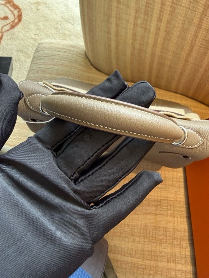 愛馬仕 Hermès Kelly 25 大象灰(Etoupe),銀扣,Togo 皮,全新全套,W 刻印,24 年 12 月票據。-8