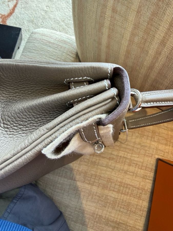 愛馬仕 Hermès Kelly 25 大象灰(Etoupe),銀扣,Togo 皮,全新全套,W 刻印,24 年 12 月票據。-12