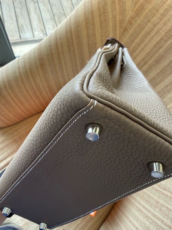 愛馬仕 Hermès Kelly 25 大象灰(Etoupe),銀扣,Togo 皮,全新全套,W 刻印,24 年 12 月票據。-16