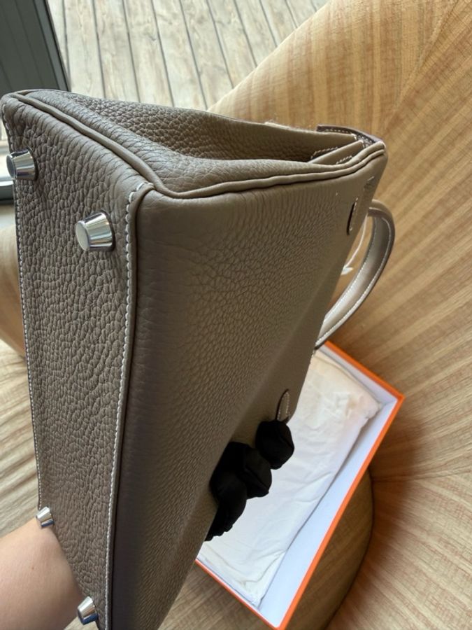 愛馬仕 Hermès Kelly 25 大象灰(Etoupe),銀扣,Togo 皮,全新全套,W 刻印,24 年 12 月票據。-18