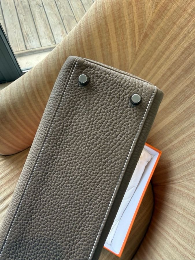 愛馬仕 Hermès Kelly 25 大象灰(Etoupe),銀扣,Togo 皮,全新全套,W 刻印,24 年 12 月票據。-21