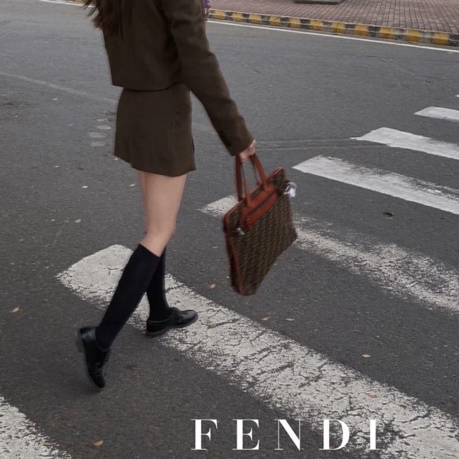 【全網罕見‼️復古氣質拉滿☕️】Fendi芬迪中古購物袋老花托特包手提包-1