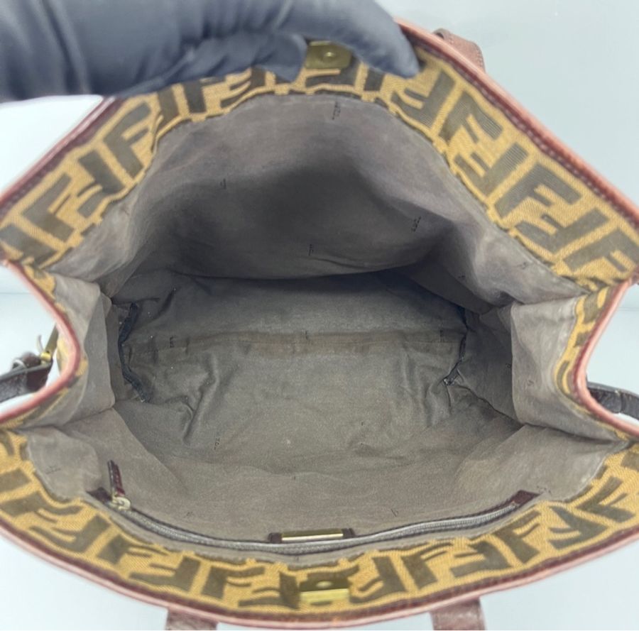 【全網罕見‼️復古氣質拉滿☕️】Fendi芬迪中古購物袋老花托特包手提包-9