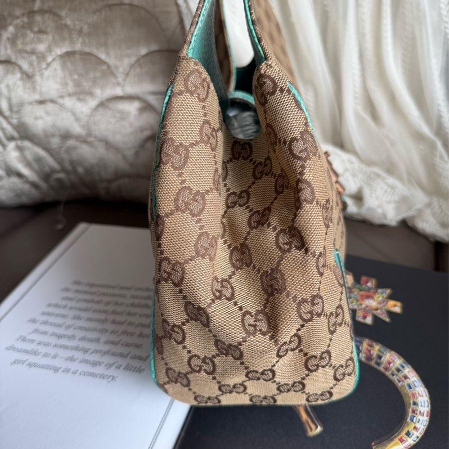 古馳 Gucci 中古 絕版 經典 老花 Jackie Bag 超級罕有 tiffany blue 賈姬包 腋下包 Nailhead Bardot Hobo 肩背包-3