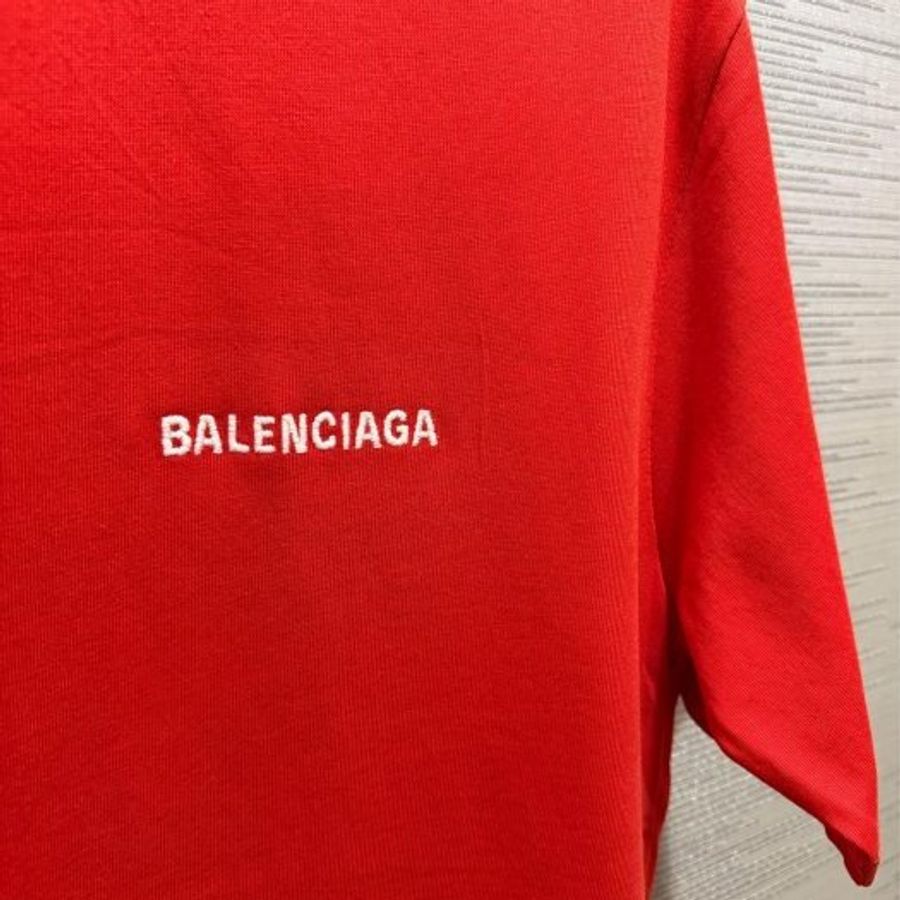 💎Han's house精品服飾💎Balenciaga 巴黎世家 刺繡 短袖 T恤 短T 紅色 原價22000-2