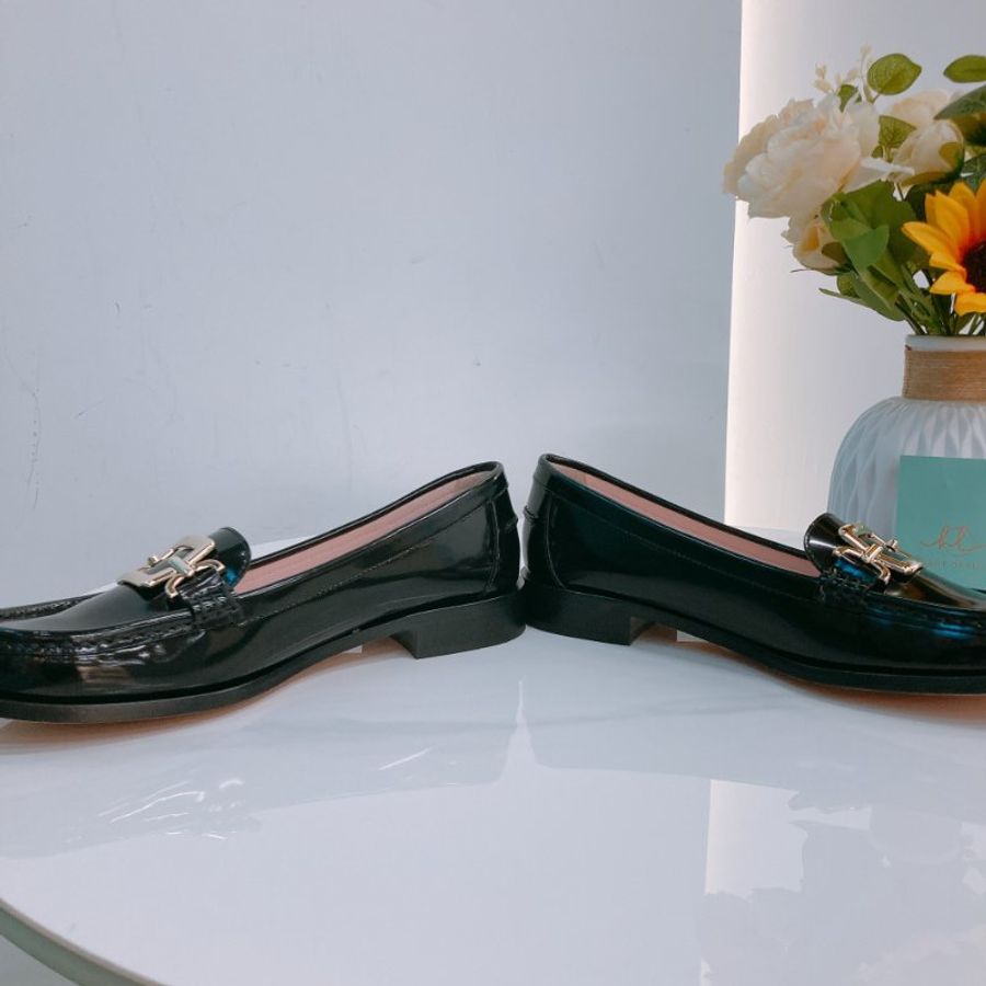 MS0781	Roger Vivier 羅傑維維亞經典扣牛律鞋 Metal Buckle Morsetto Size 38.5 Patent Leather  Black x GHW-5
