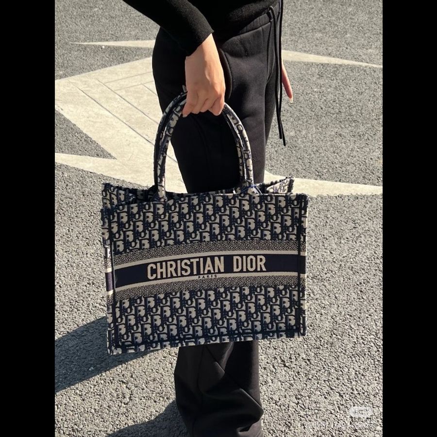 Dior book tote 藍色帆布托特包中號 36cm-2