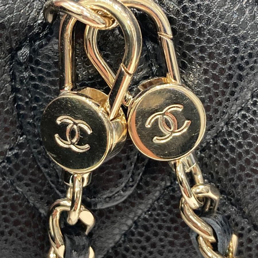CHANEL 香奈兒 後背包 AP3753 荔枝皮 黑色 金釦-14