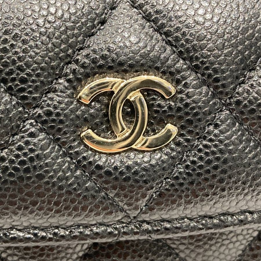 CHANEL 香奈兒 後背包 AP3753 荔枝皮 黑色 金釦-18