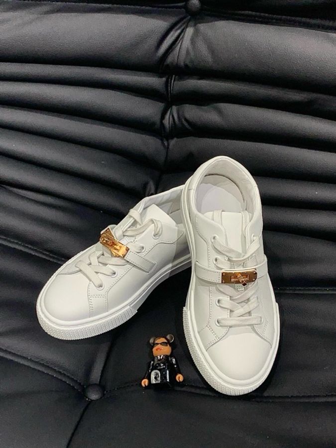 Hermes 愛馬仕 kelly扣 sneaker femme day 小白鞋 玫瑰金扣 尺碼36碼-2