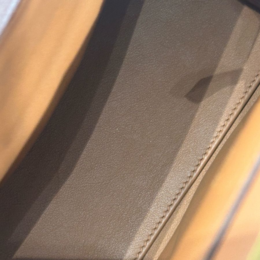 Hermes 愛馬仕 mini 2424 手提包斜挎包 金棕金扣-8