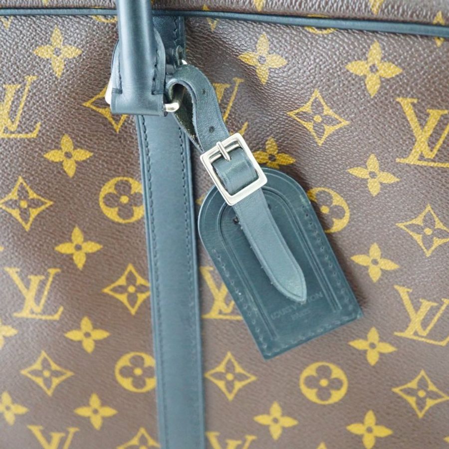 LV 老花拼牛皮公事包 手提包-14