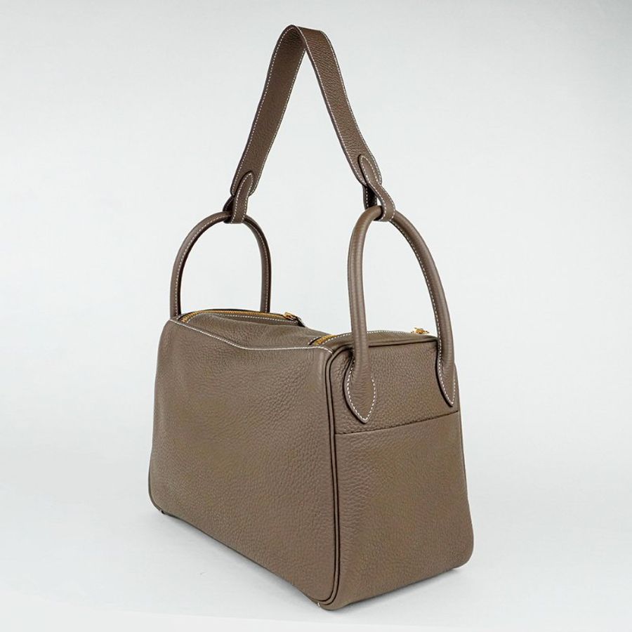 HERMÈS 愛馬仕 Lindy 30 Etoupe 大象灰金釦 Y刻 手提包 肩背包|經典款 保值款 Hermès Lindy 30 Etoupe Clemence GHW Y Stamp-1