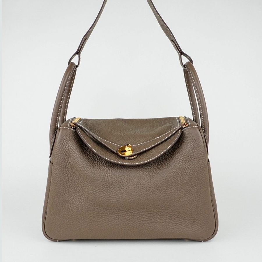 HERMÈS 愛馬仕 Lindy 30 Etoupe 大象灰金釦 Y刻 手提包 肩背包|經典款 保值款 Hermès Lindy 30 Etoupe Clemence GHW Y Stamp-6