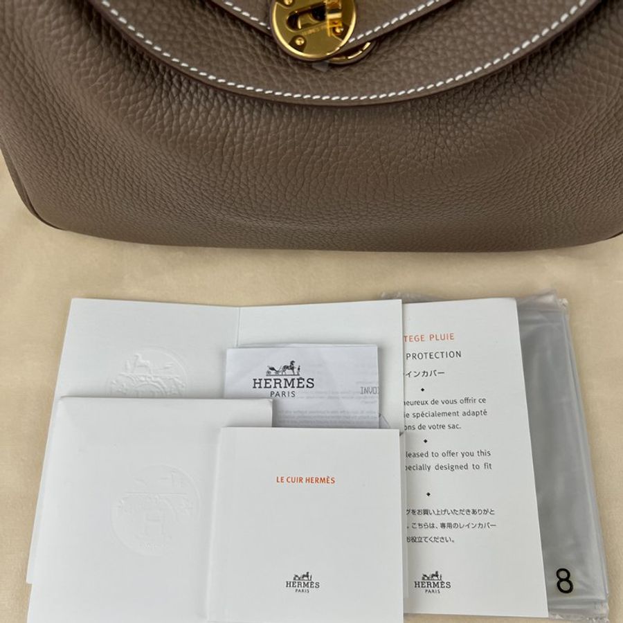 HERMÈS 愛馬仕 Lindy 30 Etoupe 大象灰金釦 Y刻 手提包 肩背包|經典款 保值款 Hermès Lindy 30 Etoupe Clemence GHW Y Stamp-22