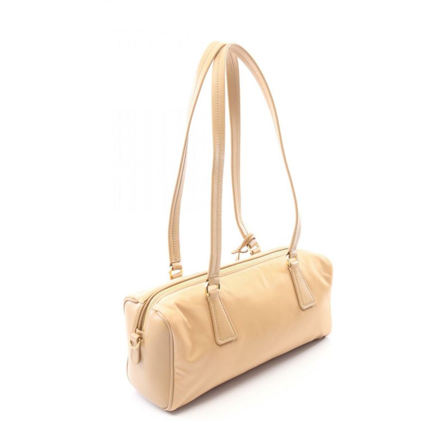 PRADA Re-Nylon 中型手提單肩包 1BB127 尼龍皮革 米色 二手-1