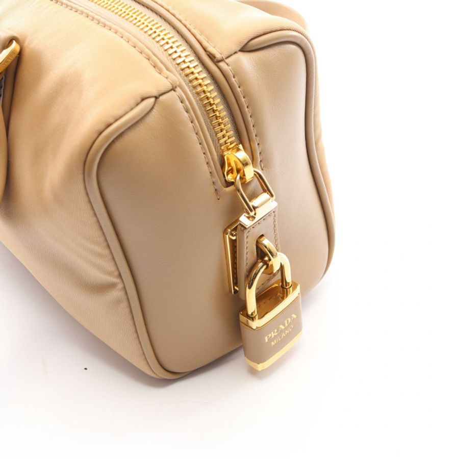 PRADA Re-Nylon 中型手提單肩包 1BB127 尼龍皮革 米色 二手-6