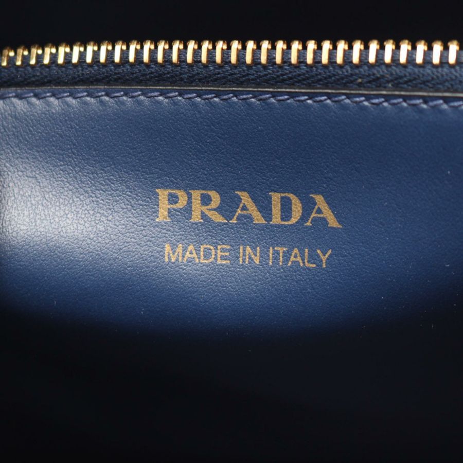 PRADA SAFFIANO CUIR C Monochrome 單肩手提包 1BA155 皮革 藍色 二手 女士-3