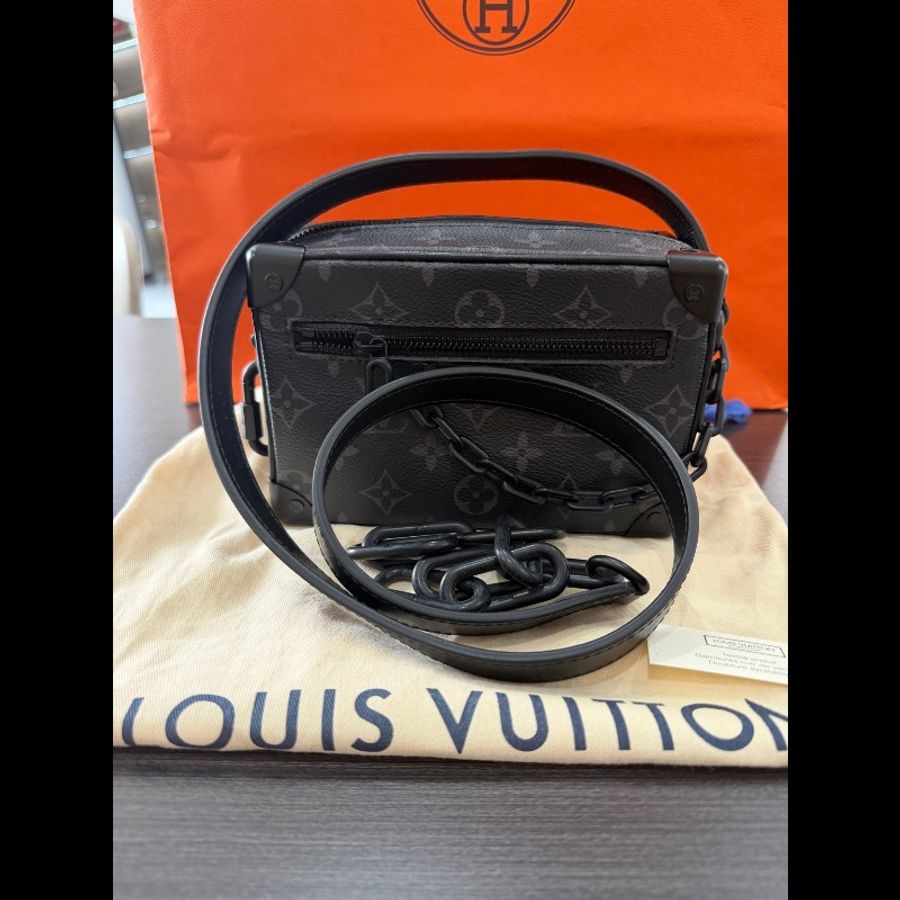 LV/路易威登黑花Mini Soft Trunk盒子包,經典老花滿印鏈條肩帶、單肩斜挎包,難得一遇的熱門款式-1